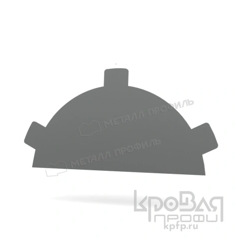 Заглушка конька круглого простая NormanMP (ПЭ-01-9006-0.5) фото 1