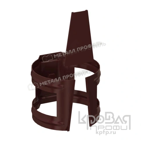 Держатель трубы (на кирпич) МЕТАЛЛ ПРОФИЛЬ GRANDSYSTEM D90 Ral 8017 фото 1
