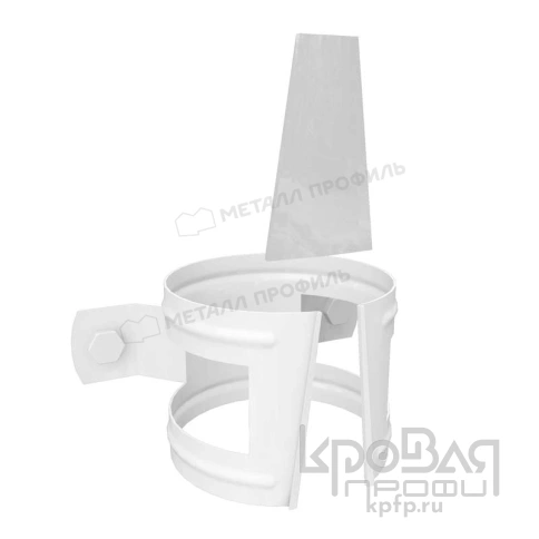 Держатель трубы (на дерево) МЕТАЛЛ ПРОФИЛЬ GRANDSYSTEM  D90 Ral 9010 фото 2