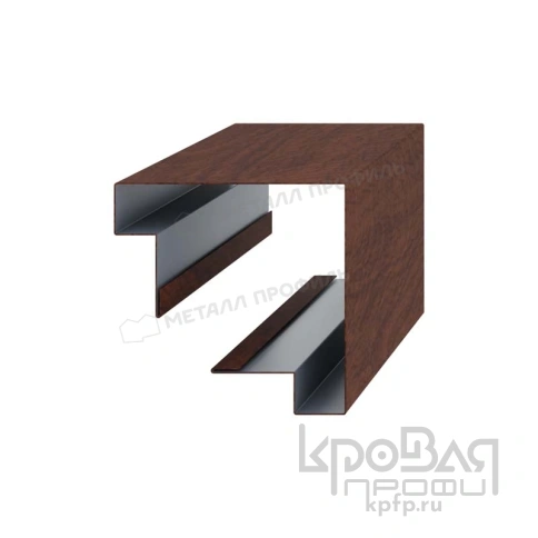 Планка угла наружного сборная верхняя 3D Woodstock 83х30х3000 (ECOSTEEL_MA-01-МореныйДуб-0.5) фото 2