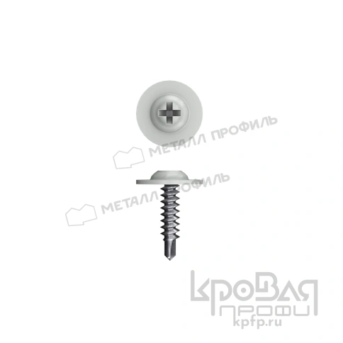 Саморез 4,2х16 RAL 9003 (белый) с прессшайбой со сверлом фото 1